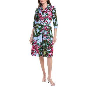 Samantha Sung Womens Audrey Shirtdress, Blue